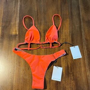 Acacia Swimwear Bright Orange Bikini Set